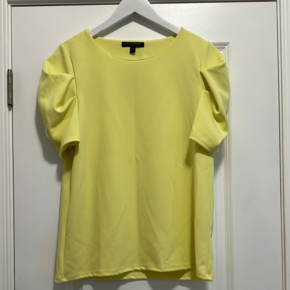 Banana Republic Yellow Puff Sleeve Blouse